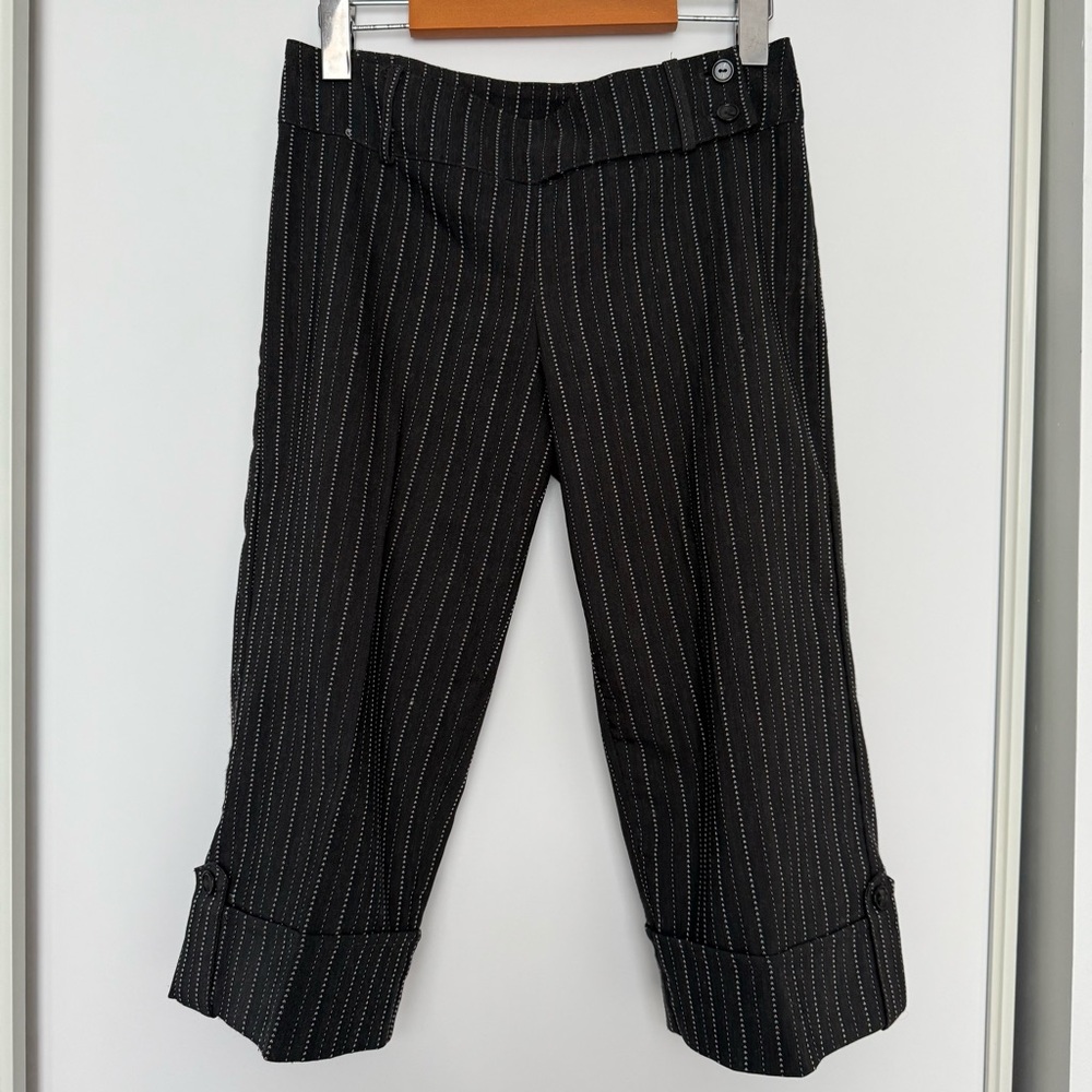Primadonna Black with Silver Striped Short Capri Pants